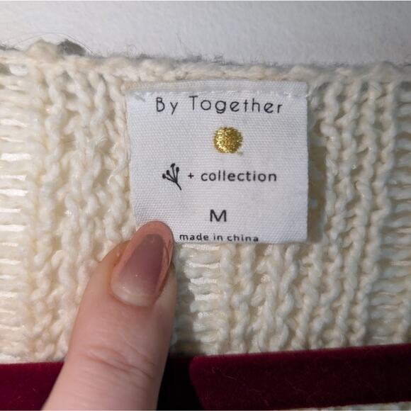 Anthropology By Together oversized open knit sweater medium - Picture 2 of 8